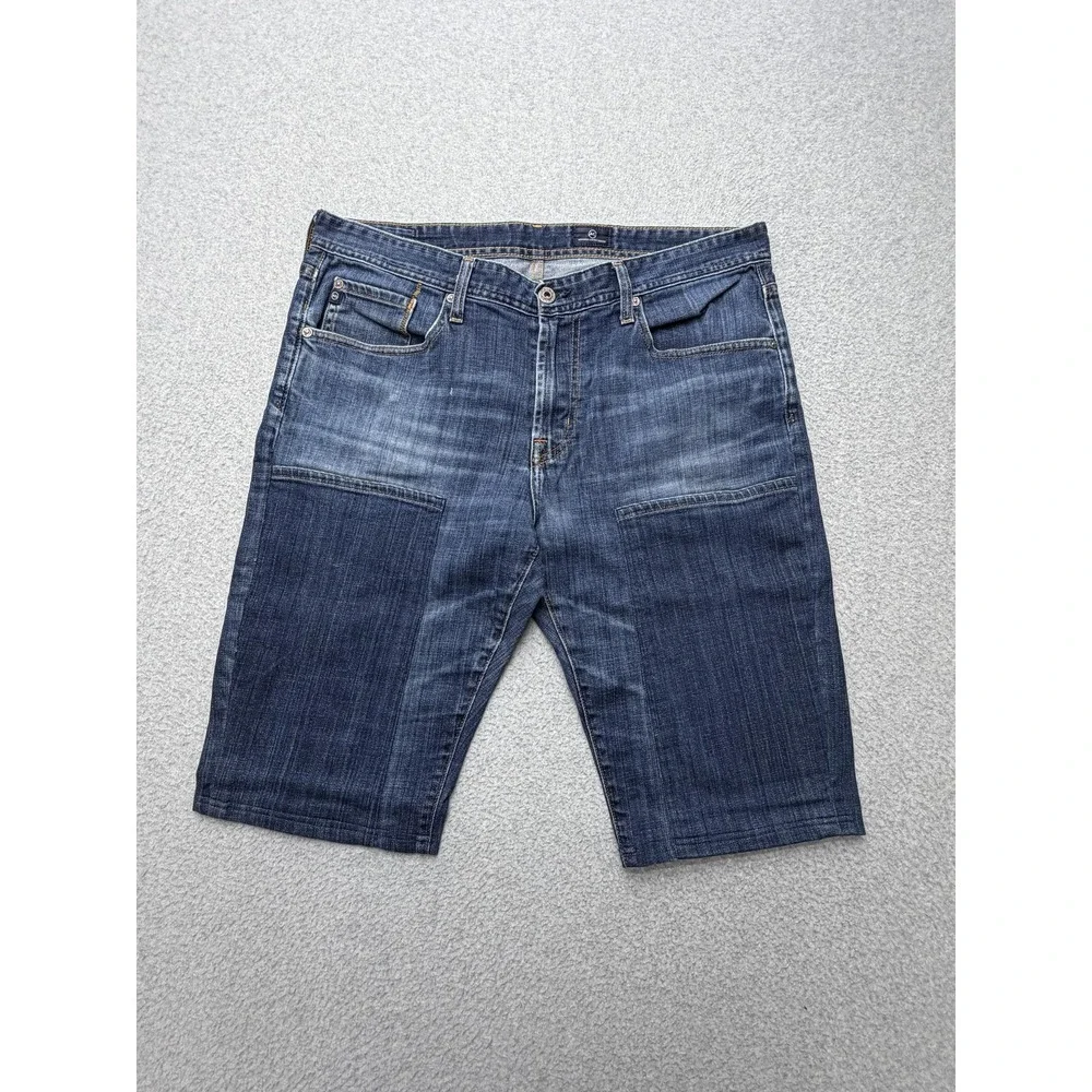 AG Adriano Goldschmied Shorts Mens 36 Blue Denim Stretch 12 Inseam Casual Summer